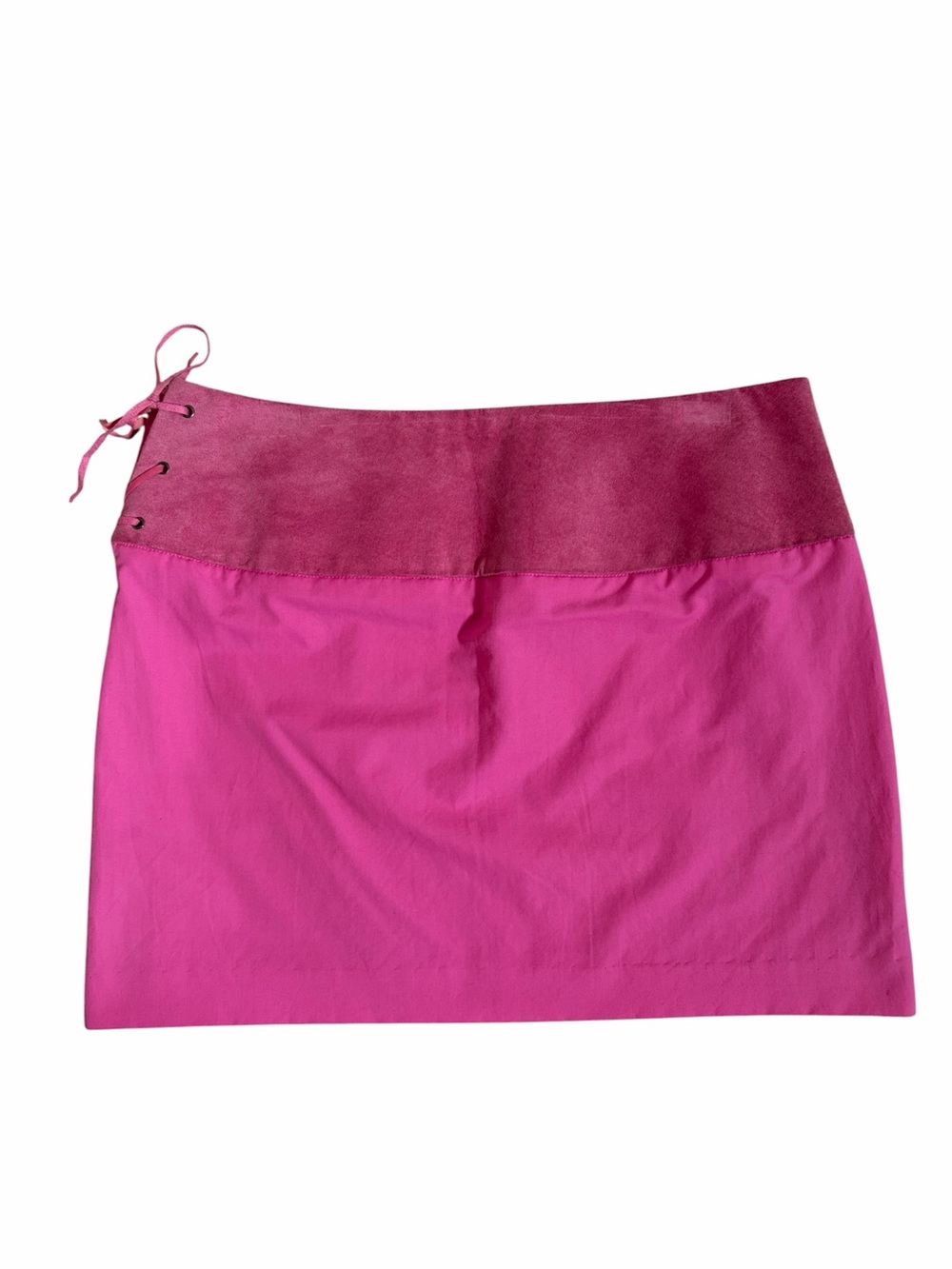 Guess Collection Y2K Vintage Pink Lace Up Suede Micro Mini Skirt Women’s Size 6 - Picture 5 of 11